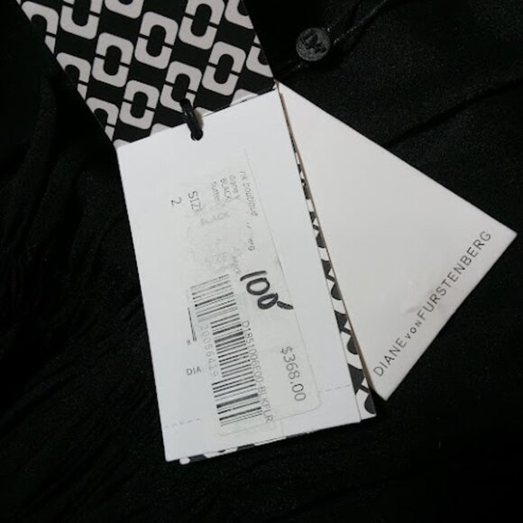 DIANE VON FURSTENBERG | NWT Sheer Silk Chiffon Black Mini Fleurette Dress 2 - Picture 13 of 15